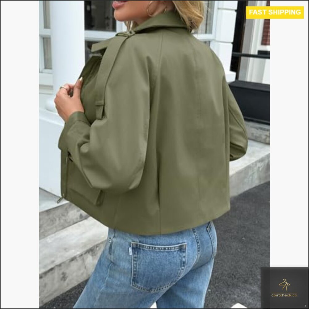 Cropped Utility Jacket With Pockets, Lightweight … - image 3